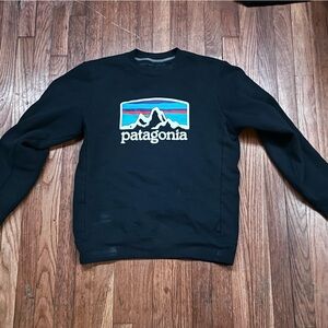 Patagonia Black Crewneck with Vibrant Logo